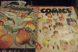 Vintage Walter T.  Foster How To Draw Comics Book And Drawinf Simplified 2 Books