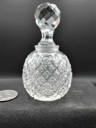 Vintage Cut Glass Perfume Bottle Shaped Like Pineapple