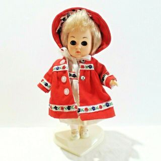 Vintage Vogue Ginny Doll - 1984 Ginny Fall Winds Red Coat And White Dress