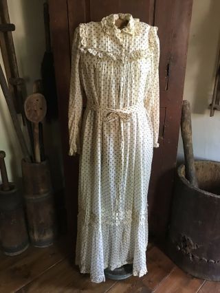 Best Early Antique Handmade Ladies Brown Prairie Farm Dress Textile Form Aafa