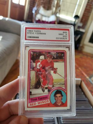 Psa 9 Steve Yzerman Rookie 1984 Topps 1984 - 85 Detroit Red Wings Card 49