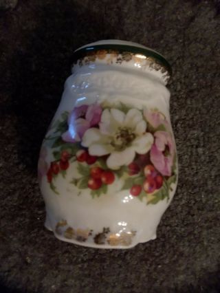 Vintage White And Pink Flower Porcelain Sugar Shaker
