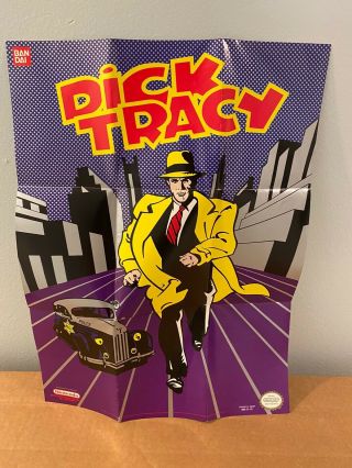 Dick Tracy Nintendo Nes Video Game Promo Poster Bandai Vintage Pre Owned