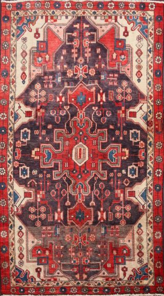 Geometric Semi Antique Sarouk Handmade Area Rug Wool Oriental Kitchen Carpet 4x7