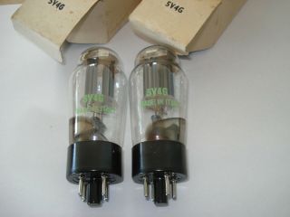 Pair vintage rectifier tubes 5V4G GZ32 NOS 2