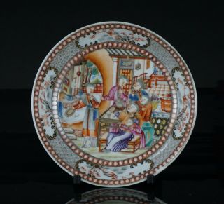 Fine Antique Chinese Famille Rose Porcelain Plate Saucer Dish Qianlong 18th C