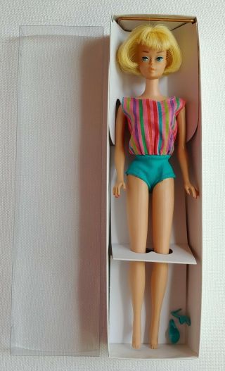 Barbie Vintage American Girl Lt Blonde Body Indented Markings Box