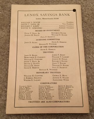 FARMERS ALMANAC 1974 Lenox Savings Bank Vol.  157 Vintage 3