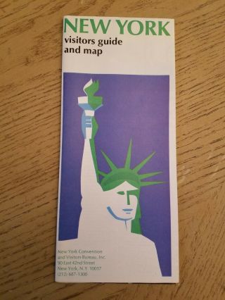 Vintage 1978 Official York City Street Map Visitors Guide Ed Koch Twin Tower