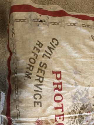 Antique 1888 Harrison Morton Presidential Campaign Banner Bandanna Handkerchief 3