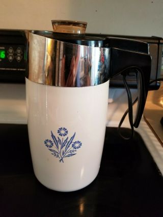 Vintage Corning Ware Blue Cornflower 10 - Cup Electric Coffee E - 1210
