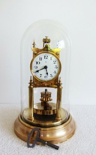 Antique Gustav Becker Anniversary Clock,  Disc Pendulum,  Need Adjust.