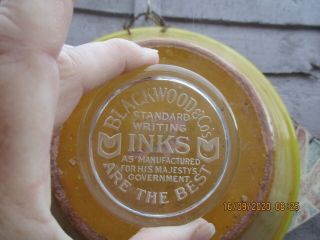 An Antique Vintage Glass Advertising Paperweight - Blackwood Writing Inks.