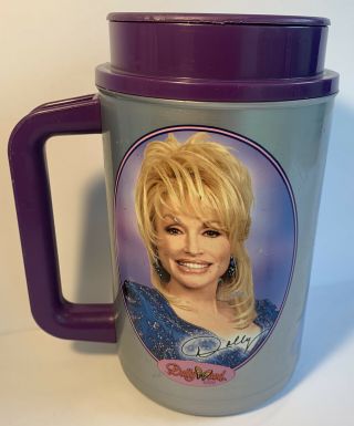 Vintage Dolly Parton Dollywood Theme Park Souvenir Mug 2000 With Lid