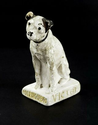 Vintage Victor Rca Nipper Dog " Good Enough " Chalkware Figurine Statue 4 "