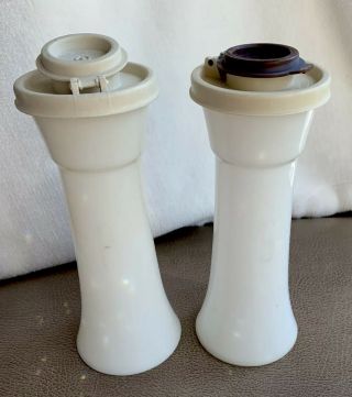 Vintage Tupperware Large White Salt & Pepper Shakers Hourglass 6 " Tall