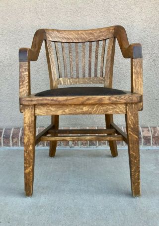 Milwaukee Chair Company Wood Antique Vintage Bankers Arts And Crafts