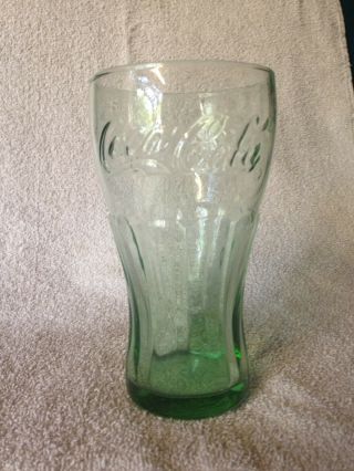 Vintage Embossed Coca - Cola Glass Coke Classic Green 6 "