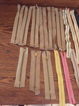 20 Vintage zippers checked still various colors and length 2