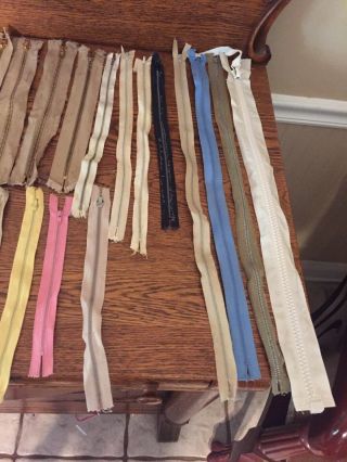 20 Vintage zippers checked still various colors and length 3