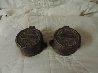 Two Worthington Gamon Meter Co,  Newark,  Nj Vintage Water Utility Caps