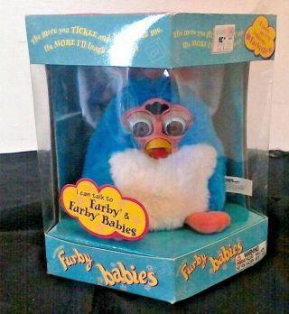 Furby Babies 1999 Blue Fur Pink Hair Brown Eyes 70 - 940 Vtg 90s Toy
