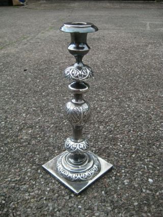 German or Polish SILVER CANDLESTICK c.  1830,  silver marks: 