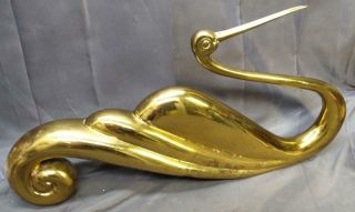 Old Vintage Mcm Mid Century Modern Modernist Brass Bird Art Sculpture Abstract