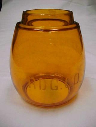 Antique Rdg Co Reading Railroad Rr Amber Orange Lantern Globe Dietz Vesta Cnx