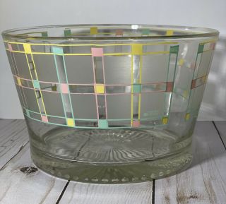 Vintage 1960s Mid Century Culver Pastel Glass Ice Bucket Barware Mcm Vgvc