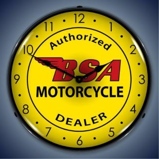 Led Lighted Authorized Bsa Motorcycle Dealer Bike Clock Usa Made Fast Ship