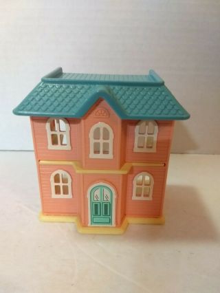 Vintage Little Tikes Mini Dollhouse Size Toy 4 " Tall Blue & Pink