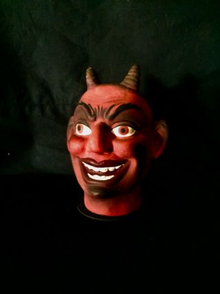 Antique Devil Pulp Head Halloween Candy Container Germany Rare