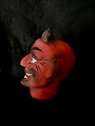 Antique Devil Pulp Head Halloween Candy Container Germany Rare 2