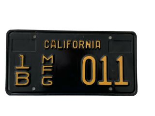 1963 California Manufacturer License Plate - 1b Mfg 011