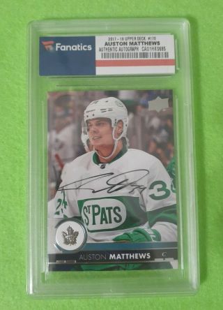 Auston Matthews 2017 - 18 Upper Deck Hockey 170 On Card Auto Ssp Maple Leafs Yr.  2