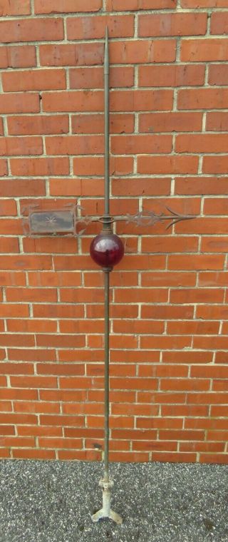 Early 1900s Arrow & Red Glass Ball 70 