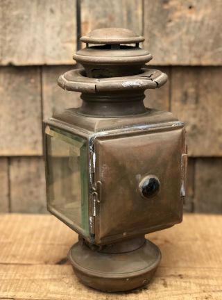 Rare Antique Maxwell No.  1 Square Brass Car Carriage Lamp Lantern Light