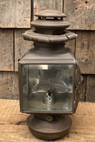 RARE Antique MAXWELL No.  1 Square Brass Car Carriage Lamp Lantern Light 3