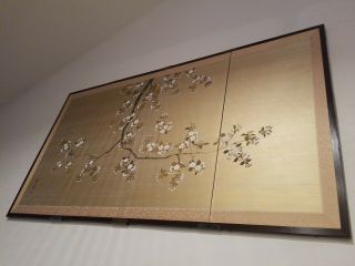Vintage Japanese 4 Panel Silk Screen Bought In Japan In The Early 80 