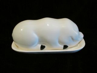 Vintage 1984 Pig Country Style Butter Dish Ron Gordon Designs