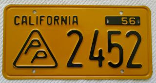 1956 California Press Photograher License Plate Nos