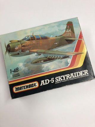 Matchbox Ad - 5 Skyraider 40651 Model Aircraft Kit 1:48 Scale - 1983 Vintage