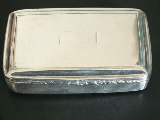 Antique Victorian Solid Silver Snuff Box - Nathaniel Mills - 1838