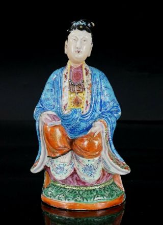Fine Antique Chinese Famille Rose Porcelain Figure Of Female Immortal C1820