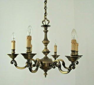 Contemporary French Hexagonal Style 6 Arm Bronze Effect Metal Chandelier 805 2