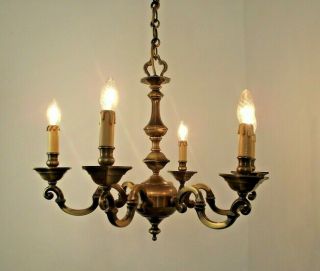 Contemporary French Hexagonal Style 6 Arm Bronze Effect Metal Chandelier 805 3