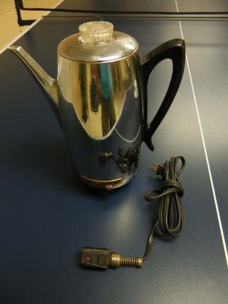 Vintage 1960s Universal Coffeematic Chrome 10 - Cup Percolator Coffee Pot Maker