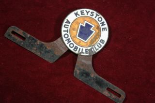 Vintage Antique Keystone Automobile Club Porcelain License Plate Topper