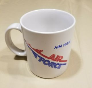 Vintage Usaf Aim High Recruiting Coffee Mug Tea Cup Usaf Pencil Memorabilia